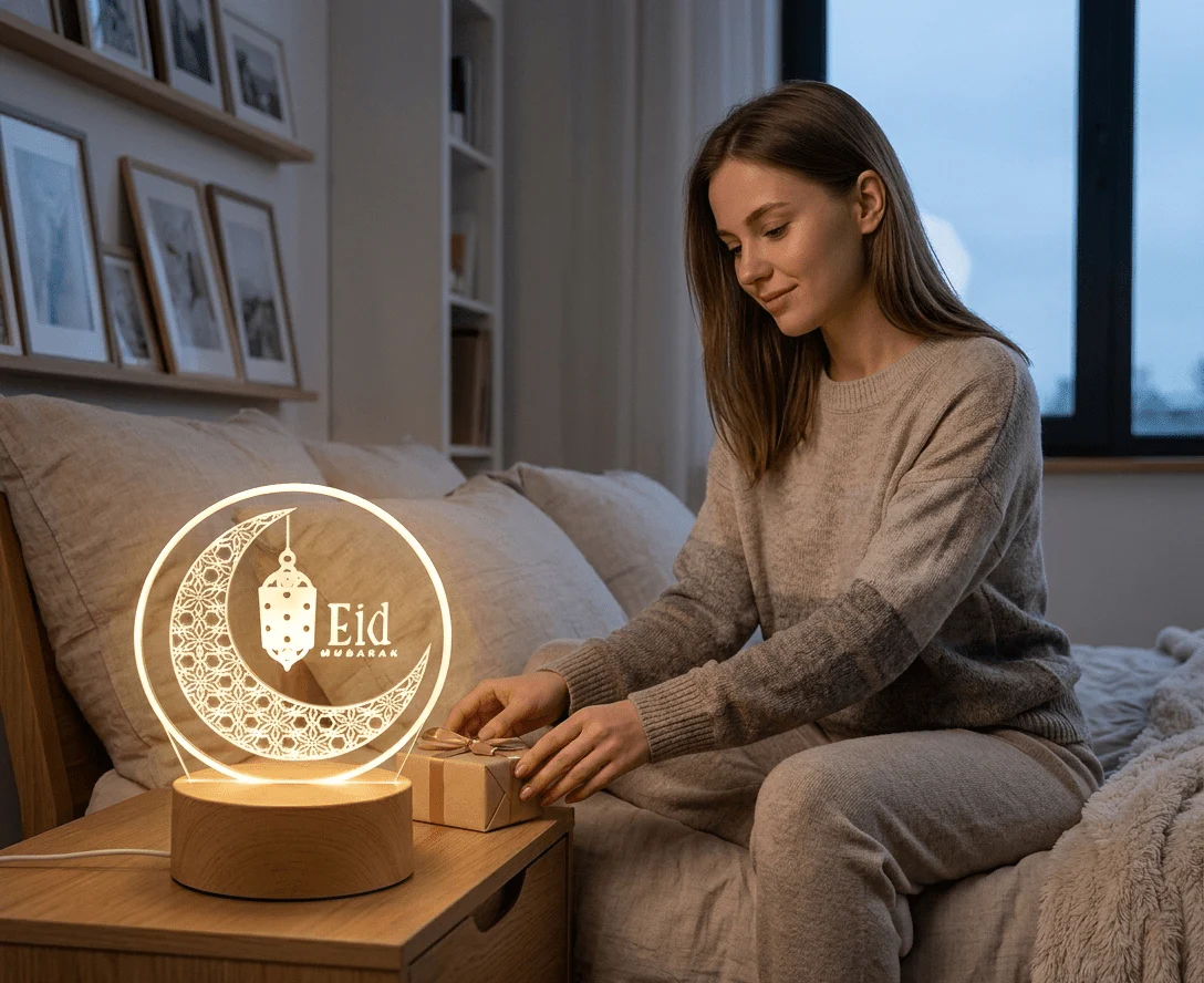 3D Creative Eid Mubarak Lamp