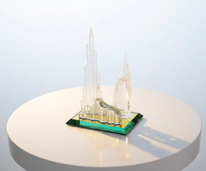 Dubai Burj Al Arab &amp; Skyline Crystal Souvenir