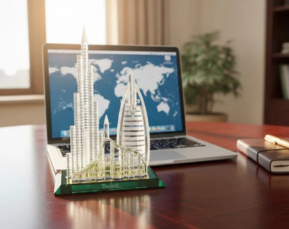 Dubai Burj Al Arab &amp; Skyline Crystal Souvenir