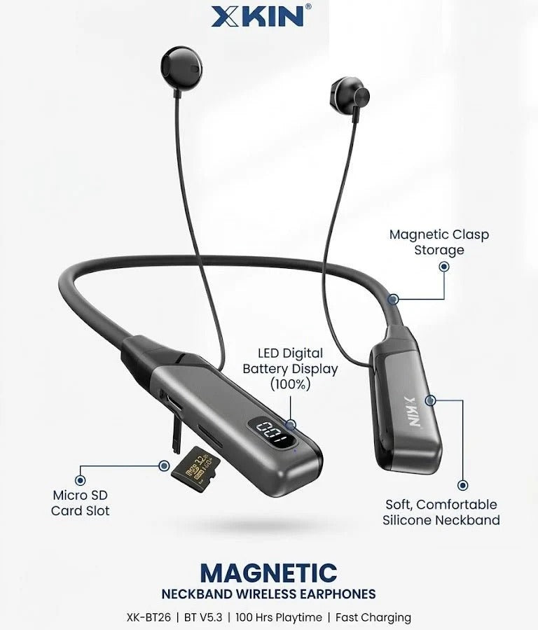 XKIN Magnetic Neckband Wireless Earphones